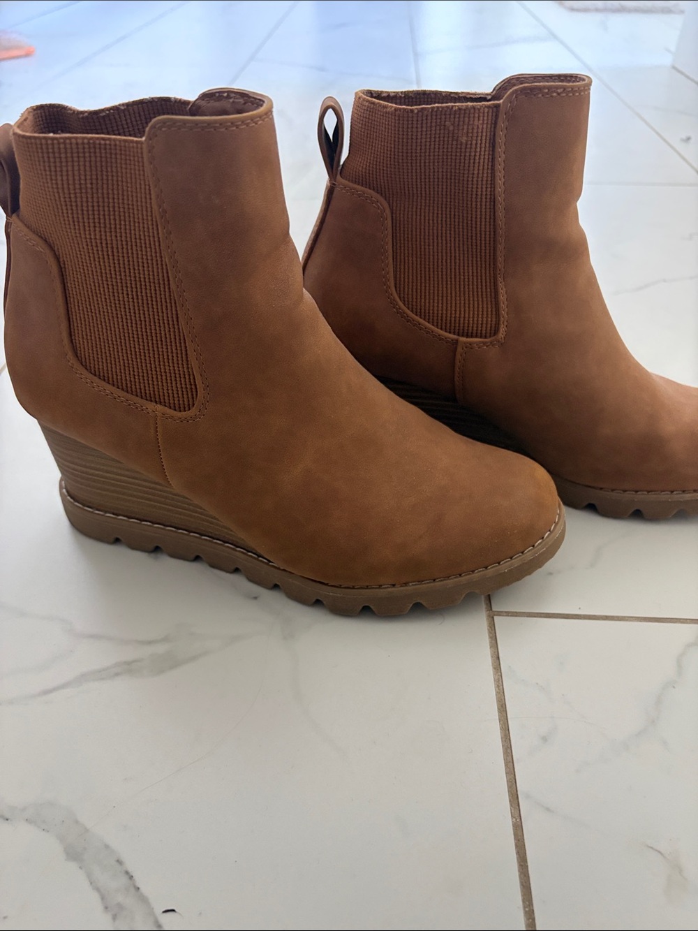 Universal Thread Brown Wedge Chelsea Ankle Boots